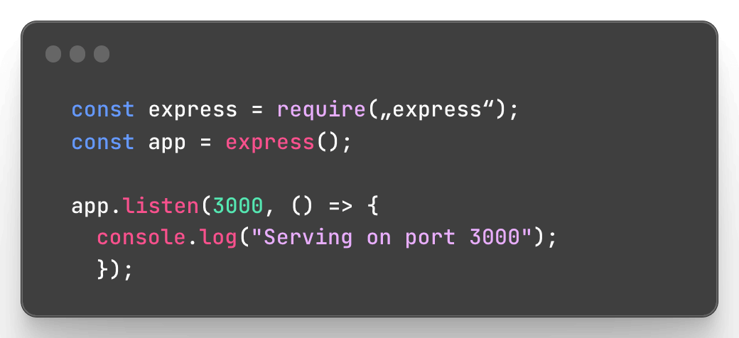 javascript code to implement Express